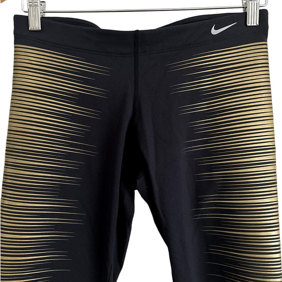 Nike Women's Dri-Fit Flash Reflective Running Tights-Size Small-Black/Gold EUC - Picture 3 of 6